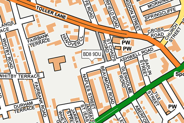 BD8 9DU map - OS OpenMap – Local (Ordnance Survey)