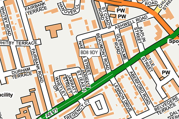 BD8 9DY map - OS OpenMap – Local (Ordnance Survey)