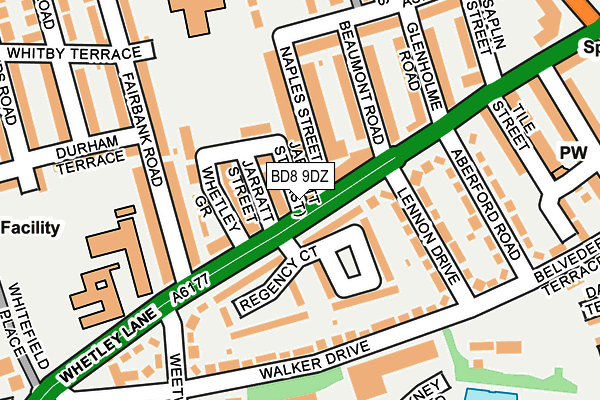 BD8 9DZ map - OS OpenMap – Local (Ordnance Survey)