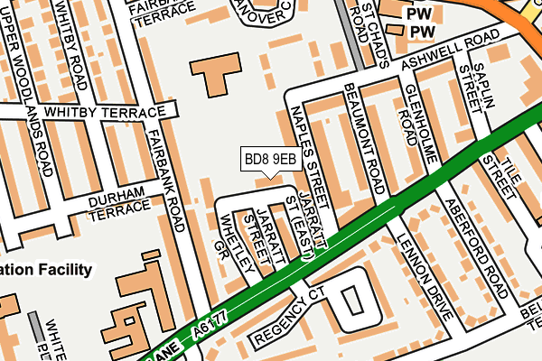 BD8 9EB map - OS OpenMap – Local (Ordnance Survey)