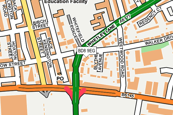 BD8 9EG map - OS OpenMap – Local (Ordnance Survey)