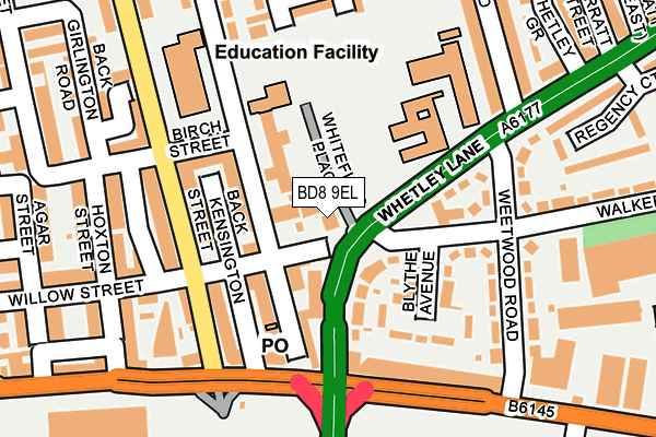 BD8 9EL map - OS OpenMap – Local (Ordnance Survey)