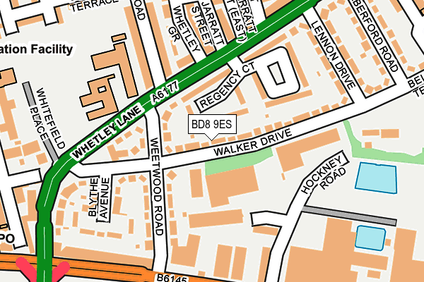 BD8 9ES map - OS OpenMap – Local (Ordnance Survey)