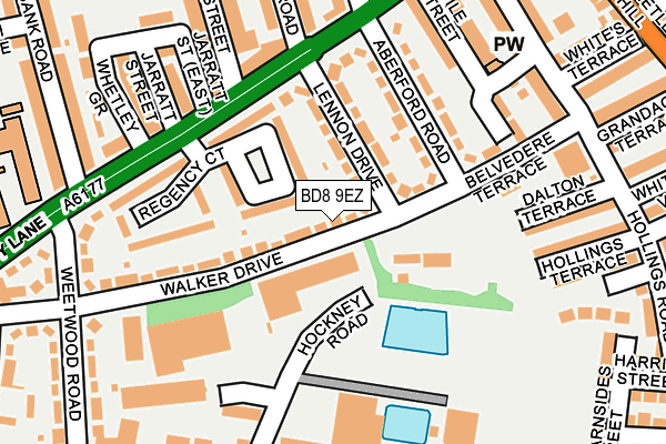 BD8 9EZ map - OS OpenMap – Local (Ordnance Survey)