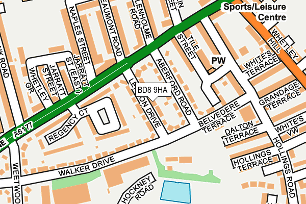 BD8 9HA map - OS OpenMap – Local (Ordnance Survey)