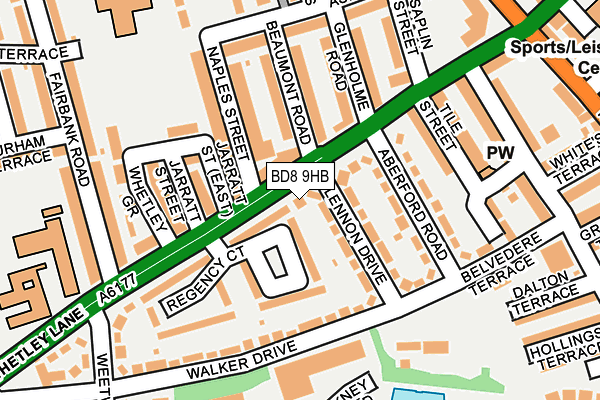 BD8 9HB map - OS OpenMap – Local (Ordnance Survey)