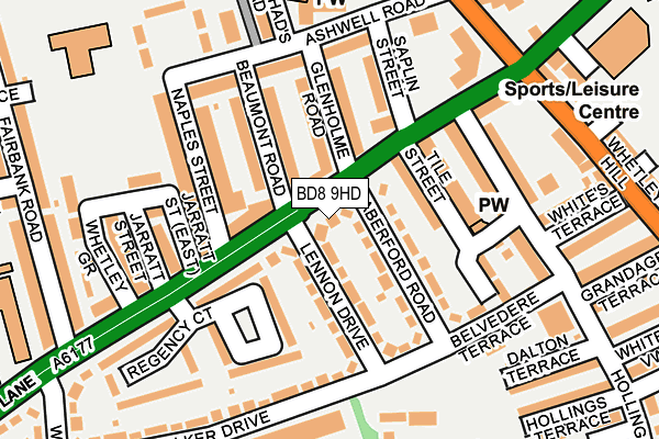 BD8 9HD map - OS OpenMap – Local (Ordnance Survey)