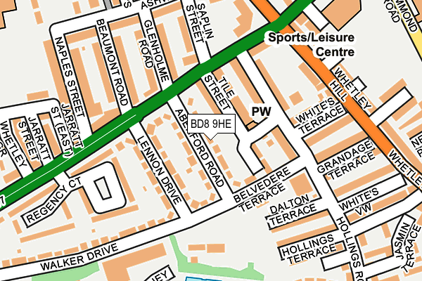 BD8 9HE map - OS OpenMap – Local (Ordnance Survey)