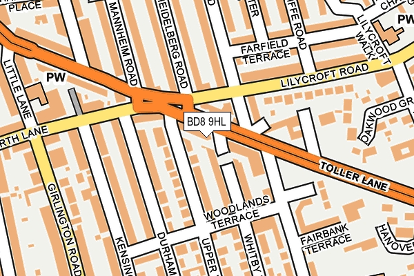 BD8 9HL map - OS OpenMap – Local (Ordnance Survey)