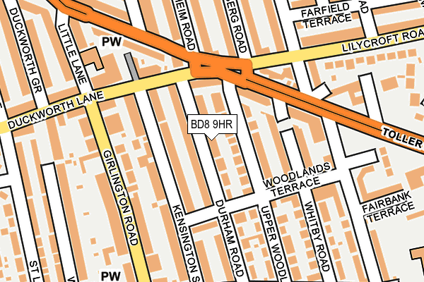 BD8 9HR map - OS OpenMap – Local (Ordnance Survey)