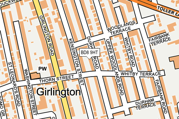 BD8 9HT map - OS OpenMap – Local (Ordnance Survey)