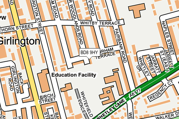 BD8 9HY map - OS OpenMap – Local (Ordnance Survey)