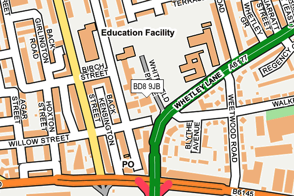 BD8 9JB map - OS OpenMap – Local (Ordnance Survey)