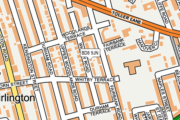 BD8 9JN map - OS OpenMap – Local (Ordnance Survey)