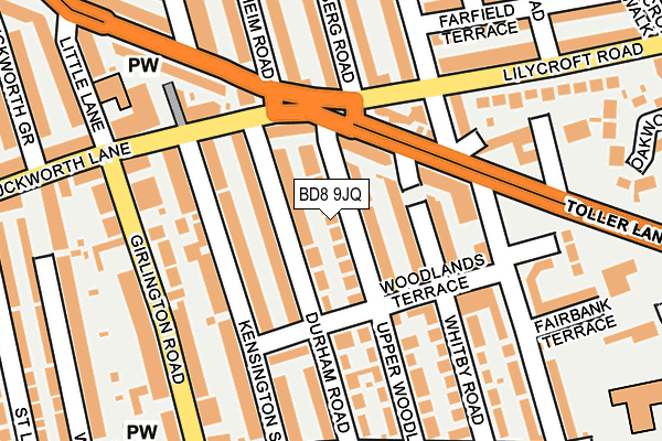 BD8 9JQ map - OS OpenMap – Local (Ordnance Survey)