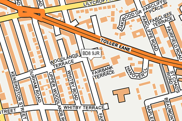 BD8 9JR map - OS OpenMap – Local (Ordnance Survey)
