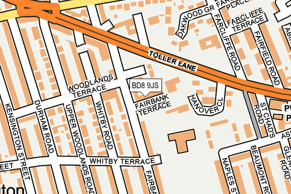 BD8 9JS map - OS OpenMap – Local (Ordnance Survey)