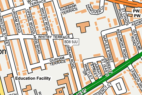 BD8 9JU map - OS OpenMap – Local (Ordnance Survey)