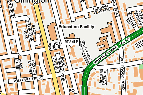 BD8 9LB map - OS OpenMap – Local (Ordnance Survey)