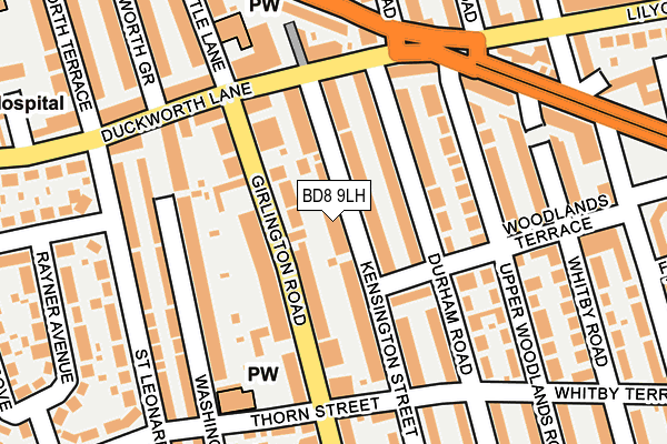 BD8 9LH map - OS OpenMap – Local (Ordnance Survey)