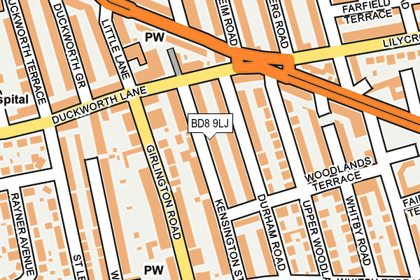 BD8 9LJ map - OS OpenMap – Local (Ordnance Survey)