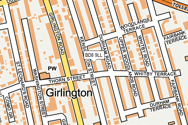 BD8 9LL map - OS OpenMap – Local (Ordnance Survey)