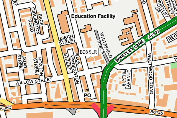 BD8 9LR map - OS OpenMap – Local (Ordnance Survey)