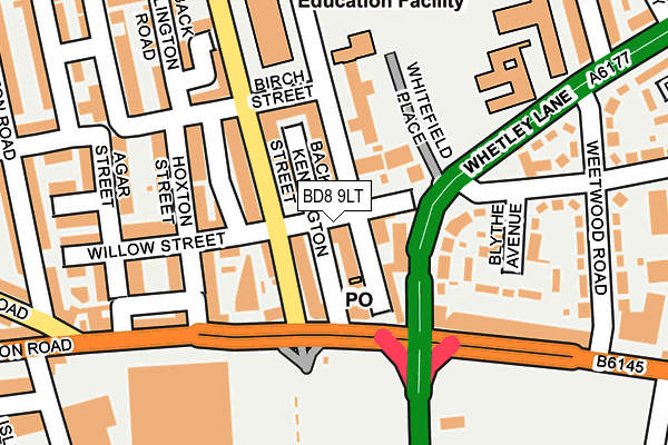 BD8 9LT map - OS OpenMap – Local (Ordnance Survey)