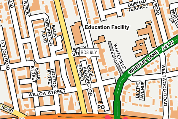 BD8 9LY map - OS OpenMap – Local (Ordnance Survey)