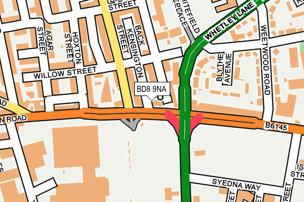 BD8 9NA map - OS OpenMap – Local (Ordnance Survey)