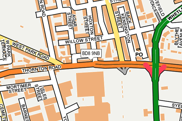 BD8 9NB map - OS OpenMap – Local (Ordnance Survey)