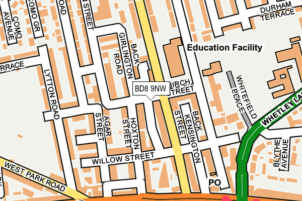 BD8 9NW map - OS OpenMap – Local (Ordnance Survey)