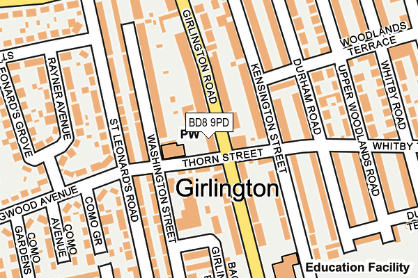 BD8 9PD map - OS OpenMap – Local (Ordnance Survey)