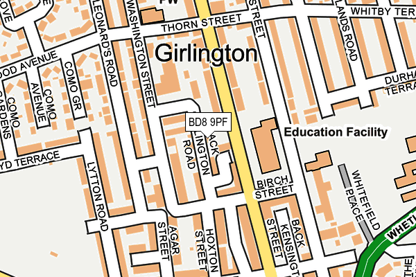 BD8 9PF map - OS OpenMap – Local (Ordnance Survey)