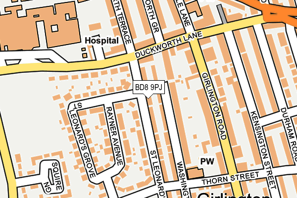 BD8 9PJ map - OS OpenMap – Local (Ordnance Survey)