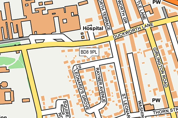 BD8 9PL map - OS OpenMap – Local (Ordnance Survey)