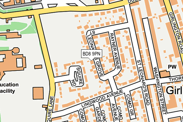 BD8 9PN map - OS OpenMap – Local (Ordnance Survey)