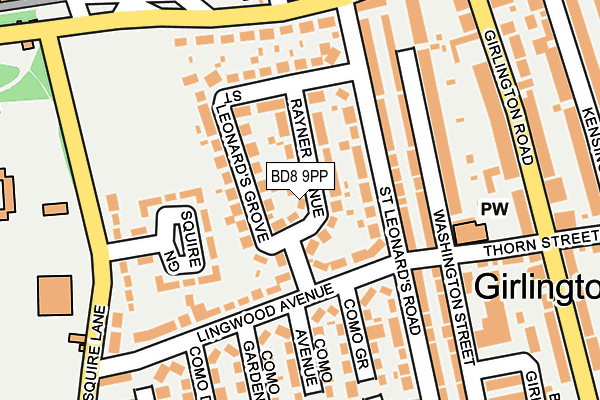 BD8 9PP map - OS OpenMap – Local (Ordnance Survey)