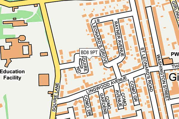 BD8 9PT map - OS OpenMap – Local (Ordnance Survey)