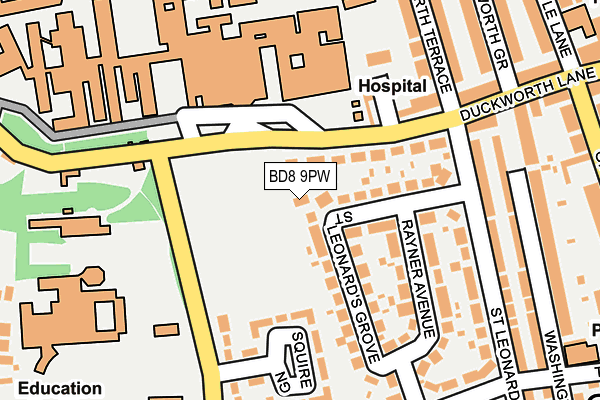 BD8 9PW map - OS OpenMap – Local (Ordnance Survey)