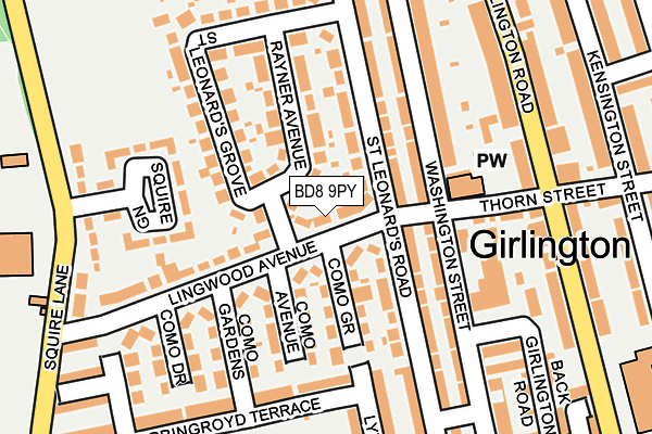 BD8 9PY map - OS OpenMap – Local (Ordnance Survey)