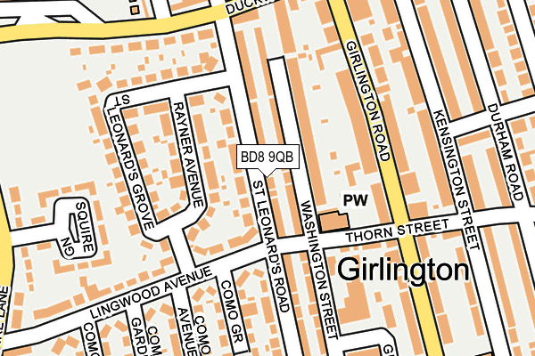 BD8 9QB map - OS OpenMap – Local (Ordnance Survey)