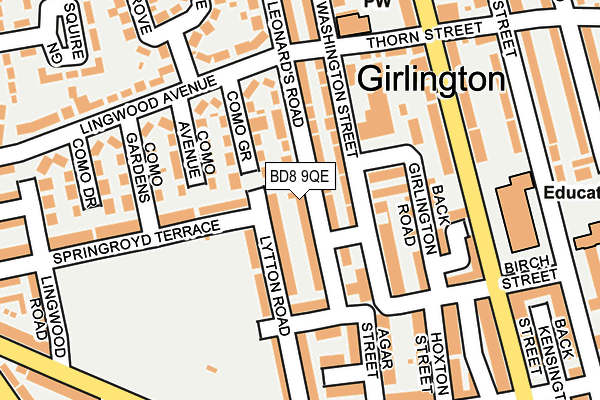 BD8 9QE map - OS OpenMap – Local (Ordnance Survey)