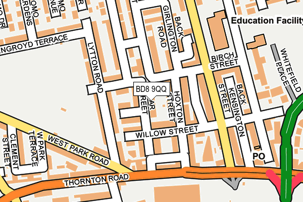 BD8 9QQ map - OS OpenMap – Local (Ordnance Survey)
