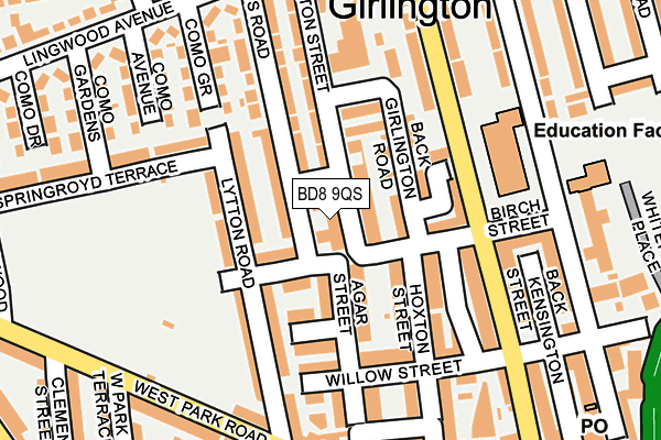 BD8 9QS map - OS OpenMap – Local (Ordnance Survey)