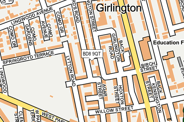 BD8 9QT map - OS OpenMap – Local (Ordnance Survey)