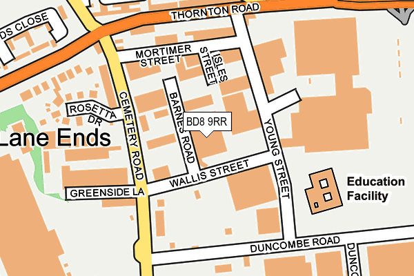 BD8 9RR map - OS OpenMap – Local (Ordnance Survey)