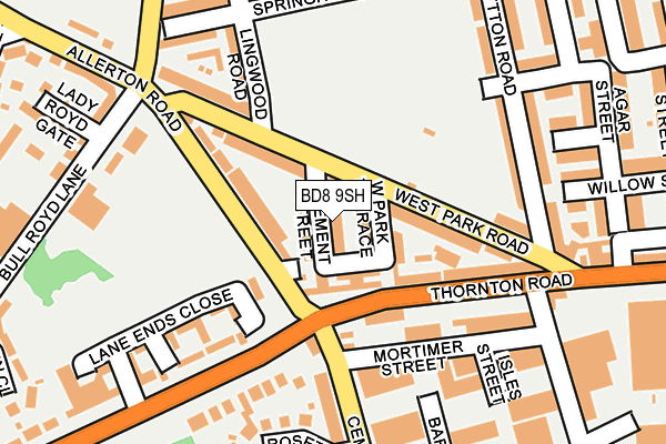 BD8 9SH map - OS OpenMap – Local (Ordnance Survey)