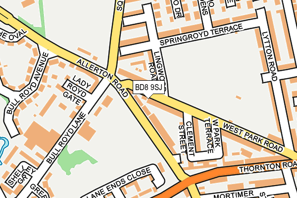 BD8 9SJ map - OS OpenMap – Local (Ordnance Survey)