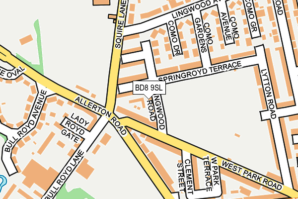 BD8 9SL map - OS OpenMap – Local (Ordnance Survey)